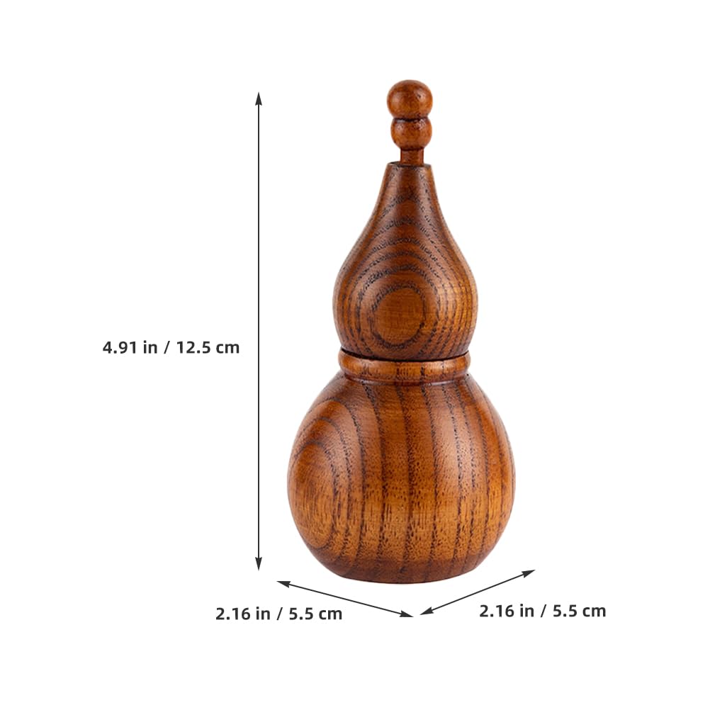 LOGOFUN Wooden Gourd Toothpick Holders Chinese Gourd Shaped Tooth Pick Dispenser Small Wood Toothpick Container for Home Kitchen Restaurant Decoration