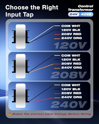 Image of 2 Pack 24V Control Transformer 40VA, Primary 120 /208 /240V Secondary Output, Class 2 Low Voltage Unit for HVAC Furnace Multi Tap, Replacement 4031F PF42440 GT446