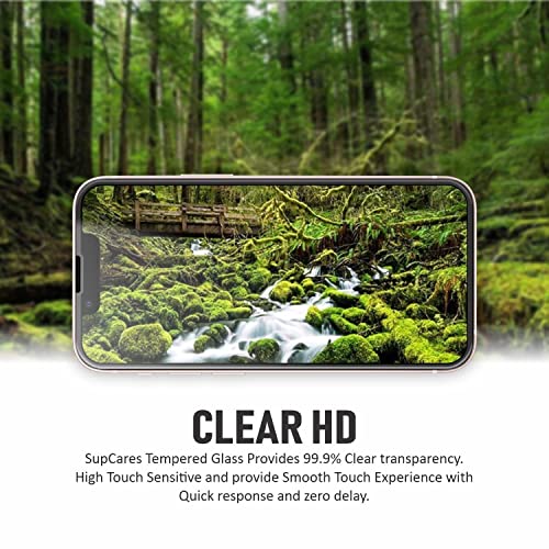 Image of STP FEEL Glass Screen Protector Designed For iPhone 16e /13 /14 /13 Pro (6.1 inch) [Edge to Edge Coverage] HD Clear, Bubble-Free, Anti-Scratch Full Protection Durable Tempered Glass - Black
