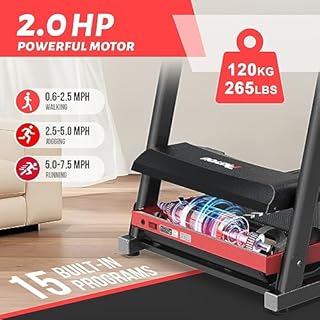 PASYOU Tapis Roulant Elettrico con Inclinazione,2.0HP Tapis Roulant Pieghevole,1-12km/H,15 Pre-Programmi con Display LED e APP Kinomap, Esercizi Silenziosi a Casa e in Ufficio,Carico Massimo 120KG
