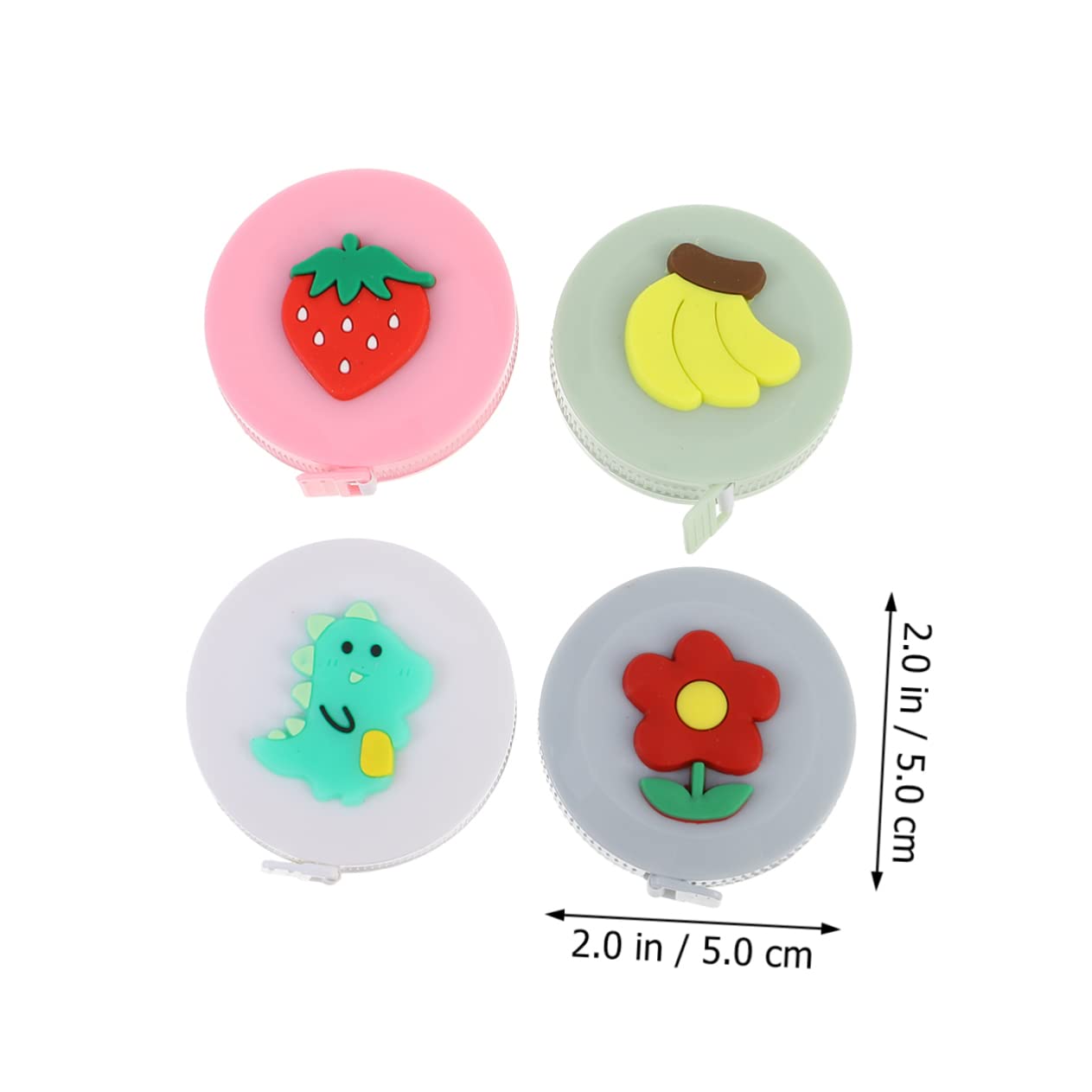 HOLIDYOYO Cartoon Mini Measure Tape 4 Pack Retractable 0-150cm Range Soft Tape Measure for Clothing Diet Tracking
