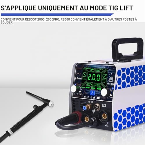Torche TIG WP-17FV 150A soudage TIG Lift Argon câble 4m pour poste à souder Reboot