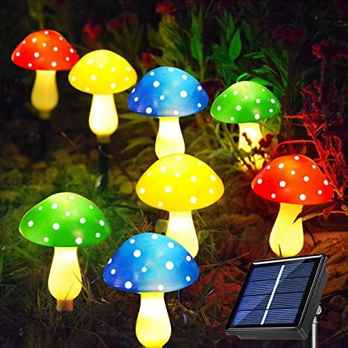Illuminate Your Garden with These 5 Surprising Solar Mushroom Lights 5 Windpnn 8-Pack Solar Mushroom Lights for Garden Decor, 8 Modes Waterproof Outdoor Garden Mushroom Lamp, Multi-Colored Solar LED Fairy Lights for Christmas Halloween Yard Lawn