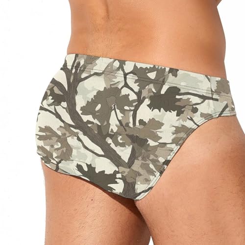 Camouflage Hunting Tree Men's Swim Brief Sexy Bikini Swimwear Swimsuit Trunks Bathing Suits3