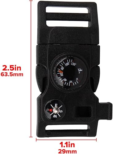 Miniatura 10 de Paracord Planet Hebilla multiherramienta, 7 herramientas en 1, ideal para acampar y uso al aire libre, disponible en paquetes de 1 a 100 hebillas