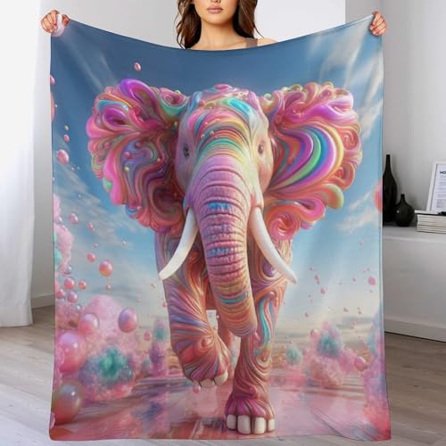 Couverture de canapé salon éléphant | Couvre-lit flannel doux - 2