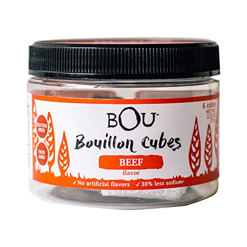 BOU Bouillon Cubes, Beef Flavored, 2.53 Ounce (6 Count), Gluten Free, No Artificial Flavors