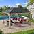 Sunjoy 11’ x 13’ Grayden Wood Gazebo, Outdoor Patio Solar Powered Hardtop Gazebo with One-Tier Metal Roof, LED Light and Ceiling Hook