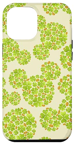 Coque iPhone 12 Pro Max Mickey Disney trèfle vert pour protéger votre smartphone avec style.