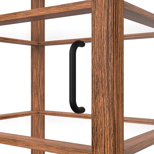Image of KoolMore 21 in. Upright Dark Wood Countertop Dry Bakery Display Case, Bread, Cake and Pastry Display with Tempered Glass