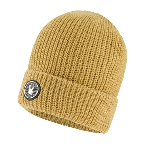 Spyder Mens Fleece Lined Cuff Logo Beanie Khaki One Size