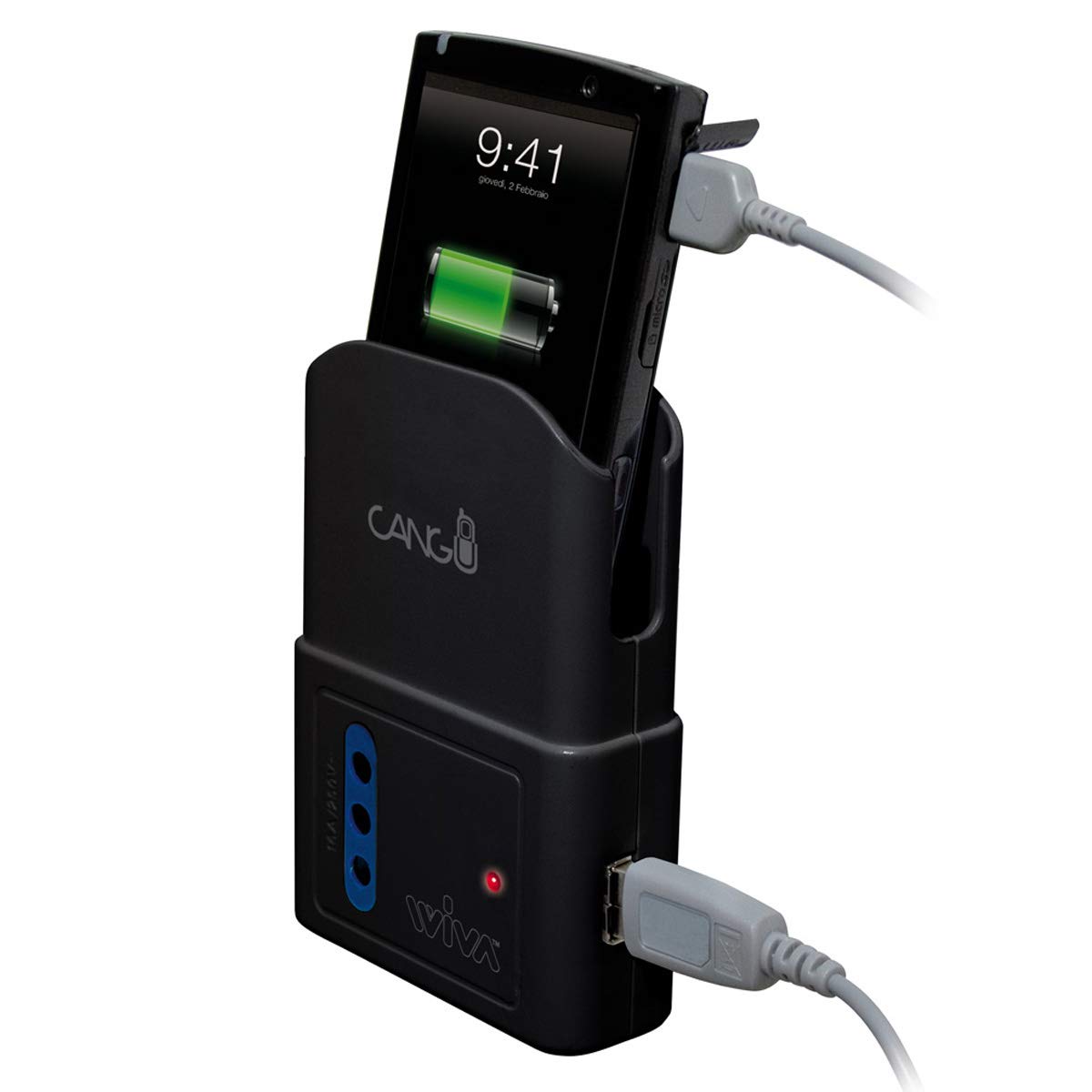 CARICABATTERIE UNIVERSALE PER CELLULARI CON TASCA CANGU