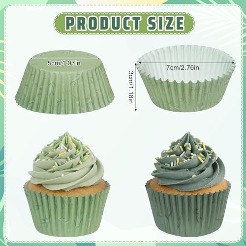 Image of Sage Green Cupcake Liners 200Ct Baking Cups Wedding Party Decor