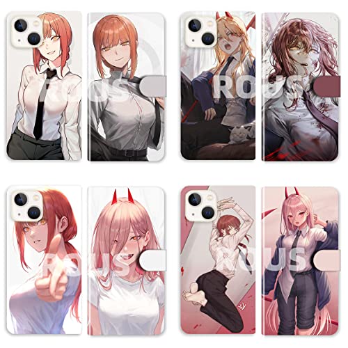 チェンソーマン 手帳型ケース Iphoneケース スマホケース マキマ パワー 可愛い 薄型 軽量 PUレザー カードホルダー カード収納 カードポケット付 レンズ保護 耐衝撃 脱着簡単 iphone保護ケース 財布型 携帯ケース アイフォンケース 携帯電話カバー iPhone14/7/8/11/12/13/X/Xs/pro/proMax用 萌えグッズ 誕生日