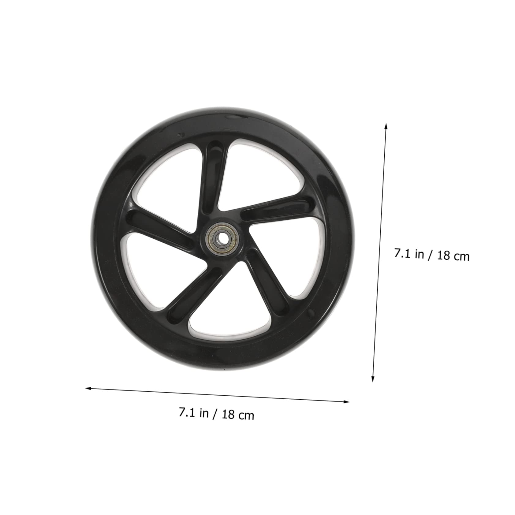 Paire de Roues de Scooter de Remplacement 180mm en PU Noir | 2 Pièces, Haute Élasticité et Stabilité, pour Routes et Béton, Résistance à L’usure