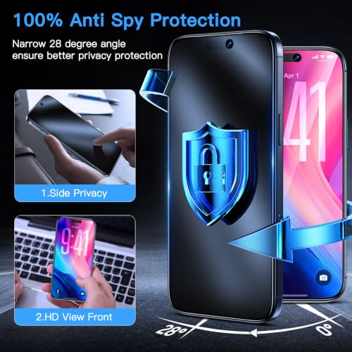 Image of Uyiton for iPhone 17 Pro Matte Privacy Screen Protector - 2 Pack