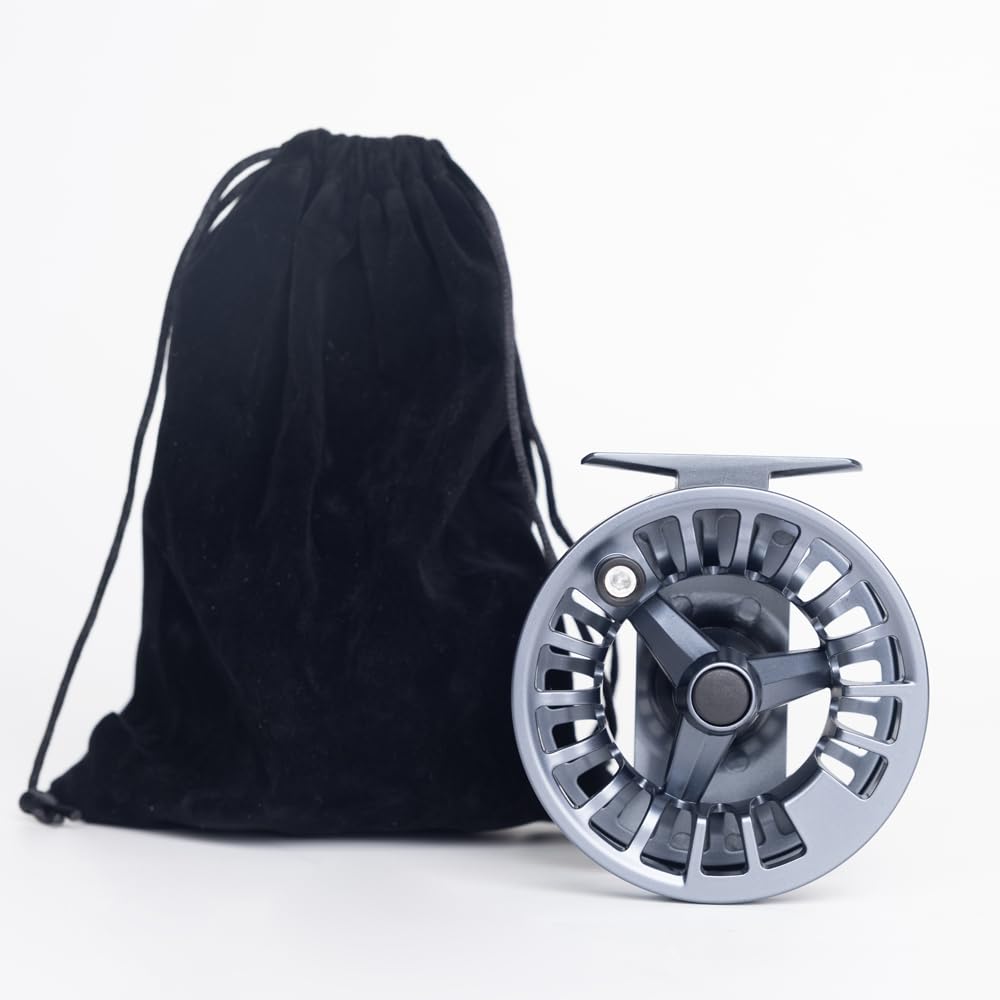 Raprance Fly Fishing Reel 5/6wt - CNC Aluminum Alloy, Ultra-Light, Instant Spool Change Side Button, for Freshwater/Saltwater (Matte Gunmetal Gray)