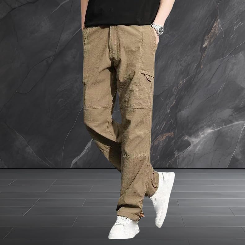 USTZFTBCL Pantaloni cargo casual estivi da uomo, leggeri, vestibilità ampia, per sport all'aria aperta, gamba dritta, primavera estate, casual, lunghi