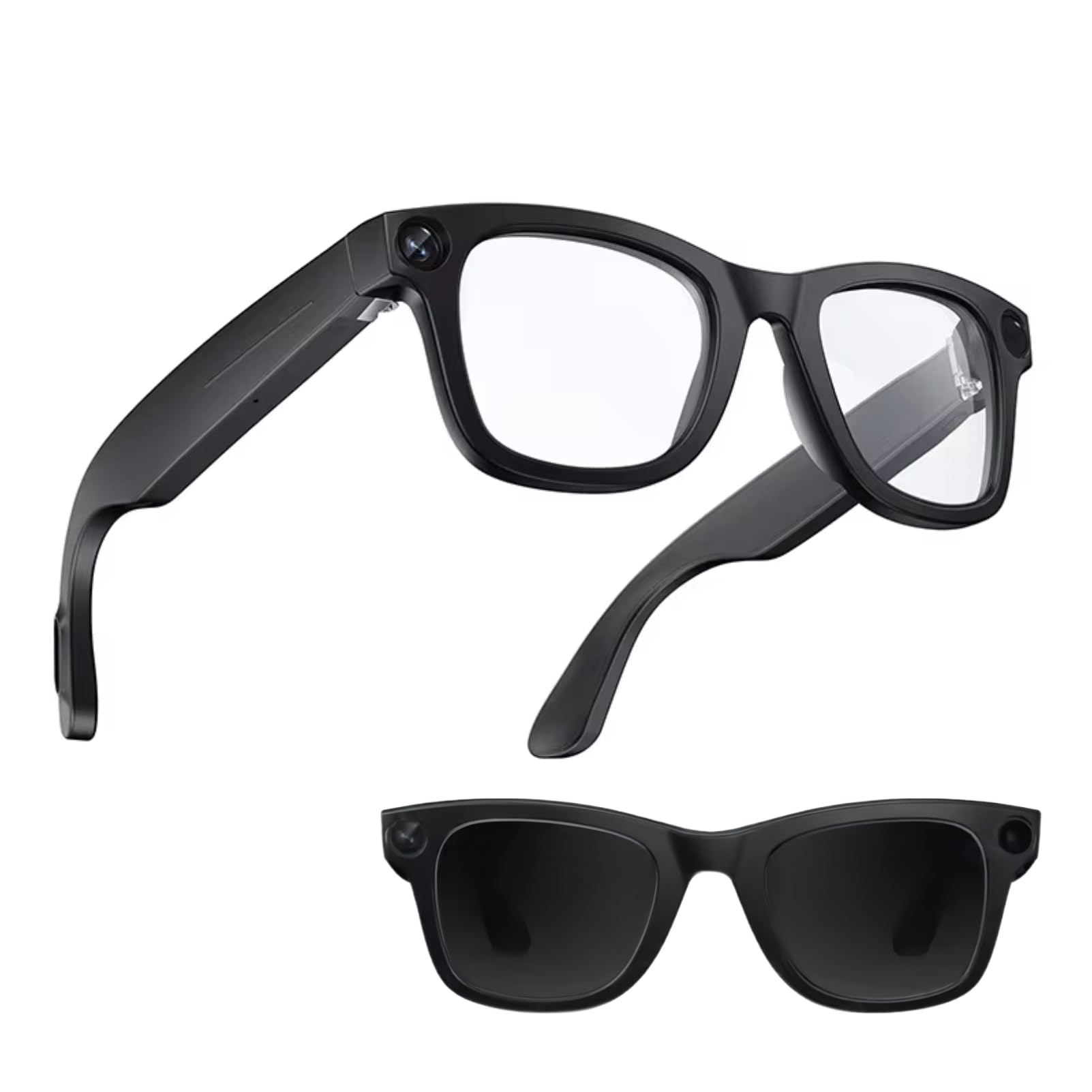 Sxhlseller AI Smart Brille mit Kamera, 1080p Foto Video Aufnahmebrille, Bilderkennung und 25 Sprachen Echtzeitübersetzung, Bluetooth 5.3 Smart Camera für Männer Frauen