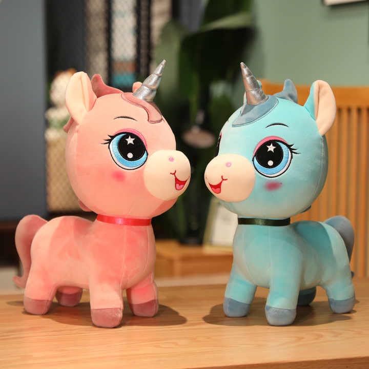 Image of Gifts for Kids Pony Rainbow Large Animal Kids Teddy Bear - Soft Toys for Birthday Women, Wife, Girlfriend, Best Friend Baby Boys Best Valentine Gift 25 cm