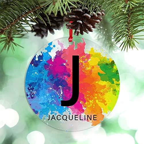 Monogramme lettre initiale J personnalisée ornements de Noël 2022...