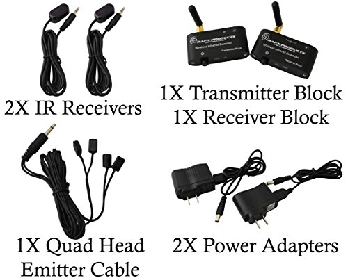 Bafx Products - Rf Wireless Ir Repeater Kit/Infrared Remote Control Extender Kit; Hide Your Cable Box Out Of Sight; No Wires To Run #TOP3