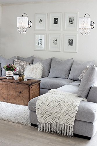 Claxy Ecopower Lighting Modern Metal Crystal Wall Sconce-1 Light #TOP7