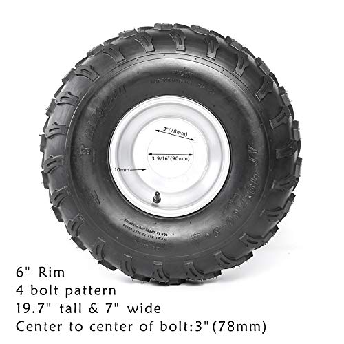 2Pcs 19x7-8 Front and 2Pcs 18X9.5-8 Rear Tubeless Wheel Tire With Rim for ATV Go Kart Quad Bike 4 Wheelers