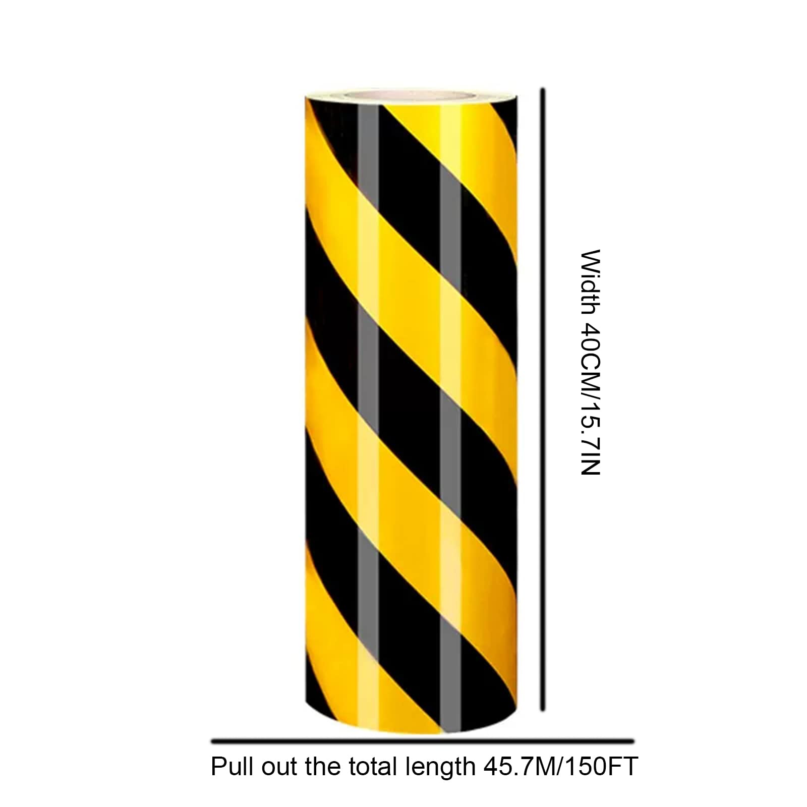 Reflektierende Aufkleber, Sicherheitszeichenband, Reflektierendes Klebeband, Sicherheitsmarkierungsband, Straßenband, wasserdichtes, gut sichtbares schwarz-gelbes Köperband, Reflektor-Sicherheitsband