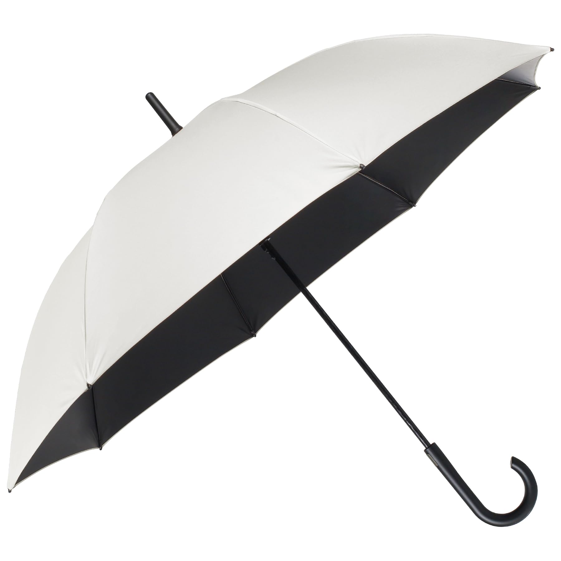 Sueechen 日傘 メンズ 完全遮光 遮熱 超軽量 長傘 UVカット100% UPF50+ レディース 晴雨兼用 ワンタッチジャンプ グラスファイバー 傘カバー付き 熱中症対策 通勤・通学・旅行に 男女兼用(ホワイト)