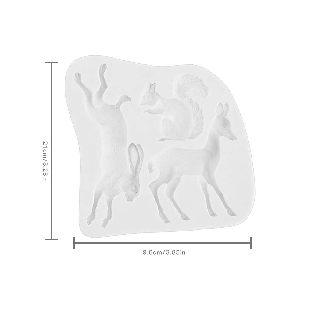 10-teiliges Set Tiere, Schokoladenform, Silikon, Fondant-Form, Backwerkzeug für DIY Dessert Kuchen Topper Dekoration