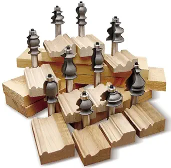MLCS 8388 10 Piece Carbide-tipped Molding Plane Profile Bit Set, 1/2