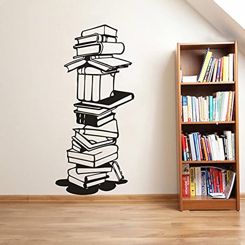 Rgzqrq Reading Books School Library Books Vinyl Decoration Vinyl Wall Decal Gable Sticker Window Bookstore Vinyl Poster 57x123cm