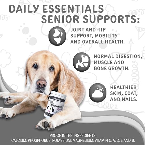 waggedy Daily Essentials Senior Soft Chews with Glucosamine — Pet Supplies for Digestion and Joint Health — Dog Multivitamin Treats for Overall Defense — Dog Vitamins and Supplements (60 Chews) - Image 3