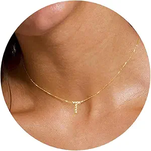 Initial Heart Necklaces for Women - Dainty Cute Necklace Small Layered 14K Gold Plated A-Z Letter CZ Pendant Trendy Satellite Chain Necklaces for Women Non Tarnish Gold Jewelry Set Gift