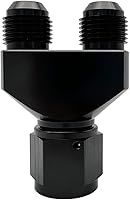 Vista 5 de Adaptador de bloque en Y de aluminio -8 AN hembra giratorio a salida paralela dual 2 x -8 AN macho conector de manguera en T, divisor de bloque