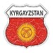 SMART BLONDE Kyrgayzstan Flag Highway Shield Metal Sign HS-306