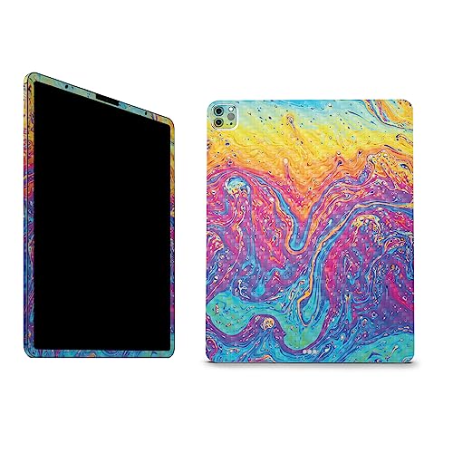 Image of MightySkins Carbon Fiber Skin Compatible with Apple iPad Pro 12.9 inch M2 6th Gen (2022) Full Wrap Kit - Paint Currents | Protective Durable Textured Carbon Fiber Finish | Easy to Apply | Made in The USA