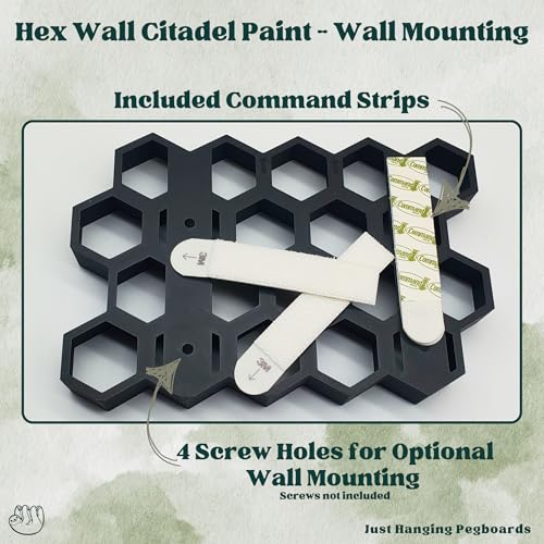 Image of Wall Mount Paint Pot Holder - Compatible with Citadel Paint Pots - Hobby Craft Storage Rack for Miniature, Warhammer Model Painting - Space-Saving Organizer - Made in USA (2)