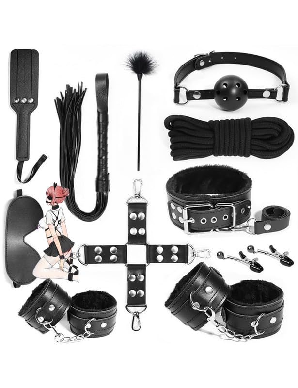 WreGmgg Schwarzes Leder 11 StüCk Yoga Set FüR AnfäNger, Sportbekleidung Set, Set Von Training Bett Yoga - H7