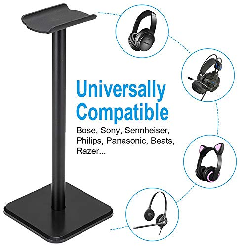 Headphone Stand, Universal Aluminum Metal Holder For Airpods Max, Hyperx Cloud Ii, Xbox One, Turtle Beach, Sennheiser, Sony, Bose, Beats Pc Gaming Headset Display & Wireless Headphones (Black) #TOP5