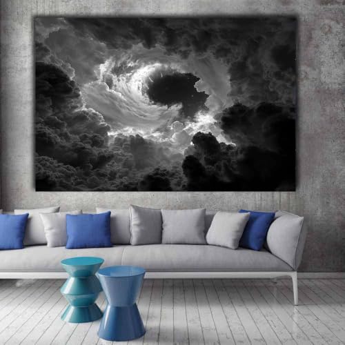 Poster noir et blanc vortex cosmique pour habiller un mur vide de salon ou salle de bain - 2