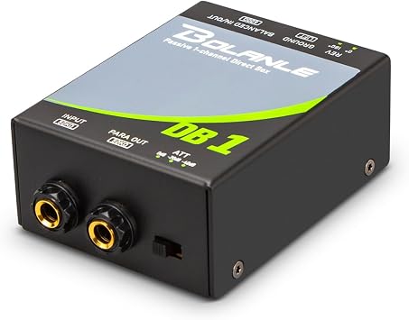 Bolanle DB1 Passive 1-Channel DI Box, Reamp Hum Eliminator XLR Mono