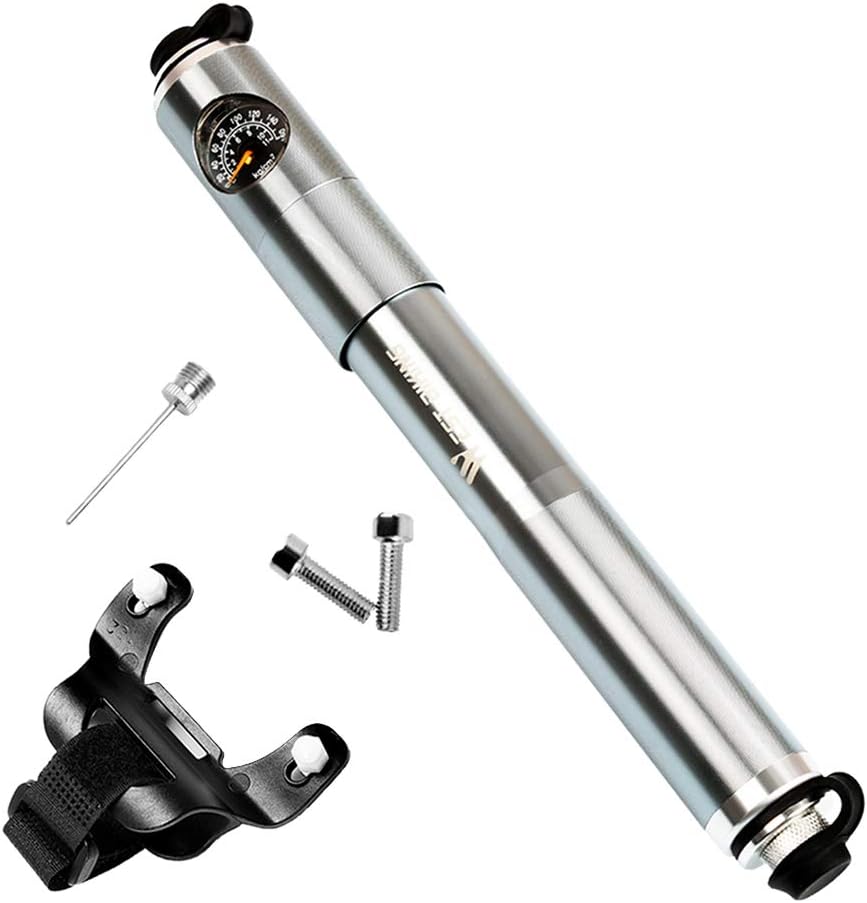 Portable Hand Held Air Pump Sports Ball Inflator with Gas Pin | Aluminum Alloy Body, Presta & Schrader Valve, Compact & Weight, Multifunctional Pump | for Bikes, Basketball,