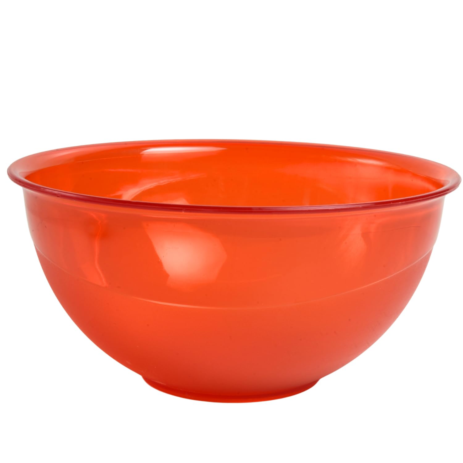 Large Plastic Bowl – BPA-Free, Food-Safe, Durable & Glossy – Ideal for Salads, Fruits, Vegetables, Parties, and Family Meals – Colorful Kitchen Serving Bowl (2, Orange)