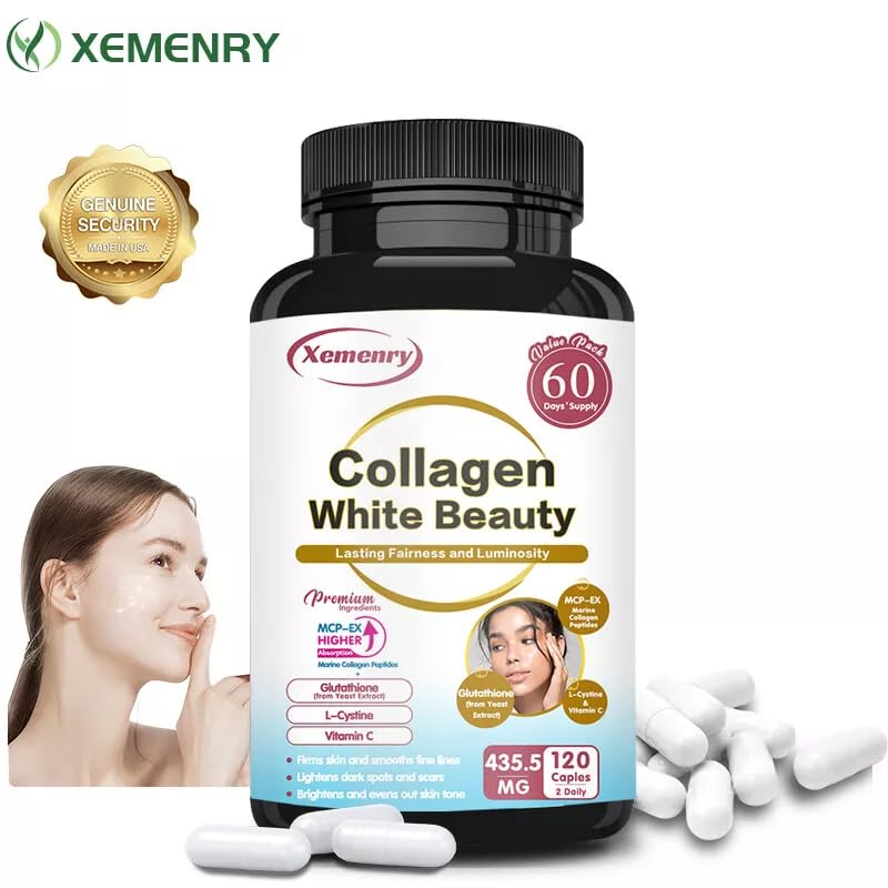 glutathione comprimés pour eclaircir la peau Produits de beauté Natural Lady Acide hyaluronique Glutathion Éclaircissant  de la peau Anti-âge Sérum en capsules pour le visage Anti-rides main image 0