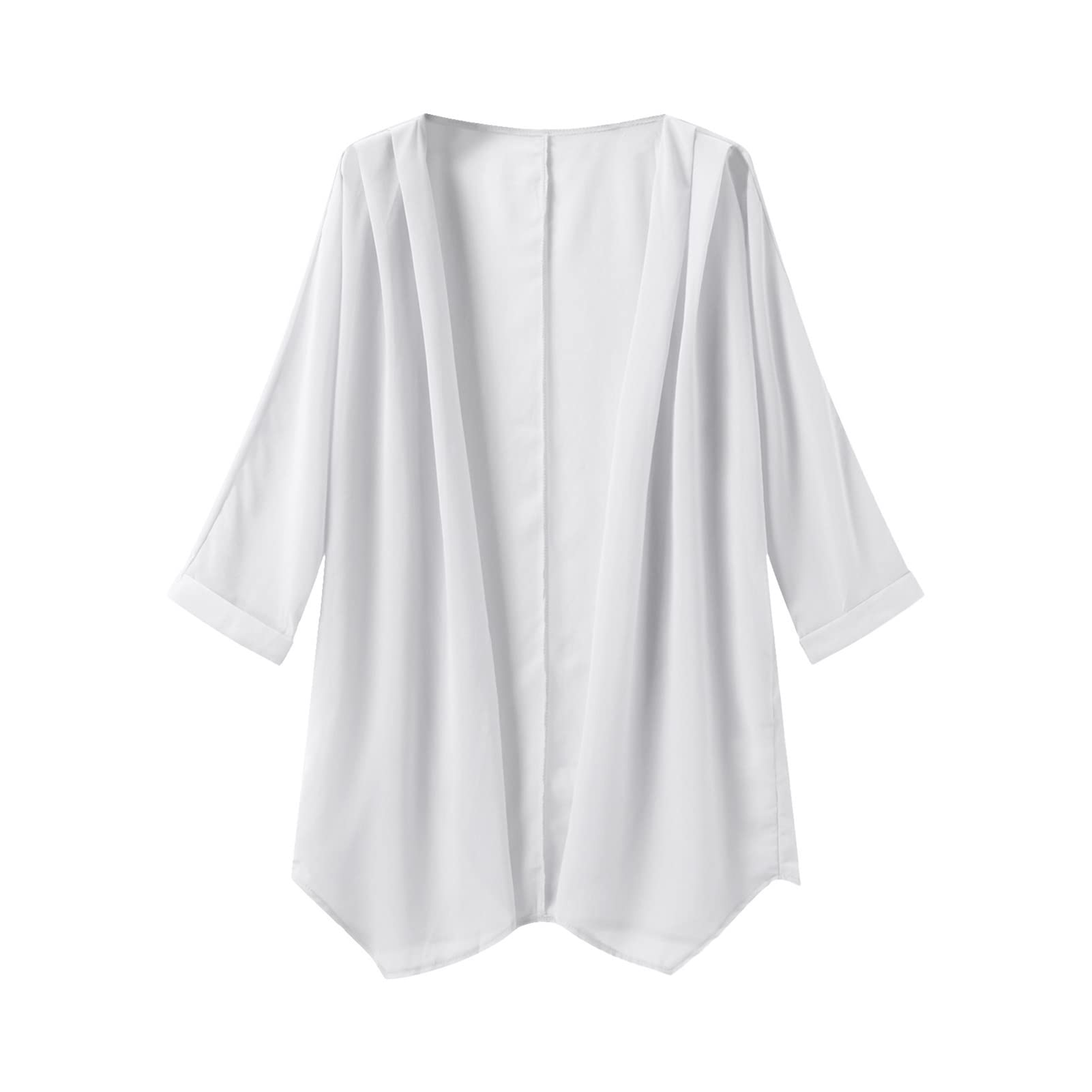 ZZSRJ Coperchio di Costumi da Bagno da Donna su Una Gonna da Spiaggia in Bikini Casual Trasparente Kimono Cardigan Shawl da Bagno Cover up (Color : White, Dimensione : S)