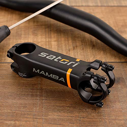 Satori Mamba Bike Bicycle Stem - 7 Degree Professional Level 3D Forged Alloy Road Mountain Bike Lightweight Handlebar Stem 31.8Mm Clamp - Compatible With 1-1/8 Fork Steerer Tube - Stem Length: 90 Mm #TOP2