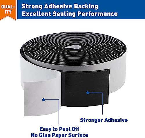 Image of Single Side 3MM Thick High Density Self Adhesive Foam Seal Tape, Weather Stripping Doors and Window Insulation Soundproofing -48mm Width,10 Meter Length