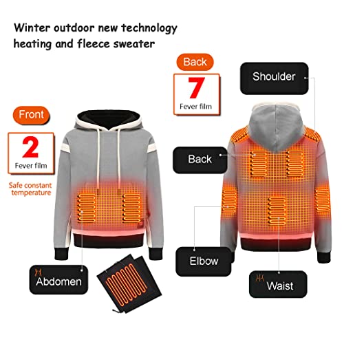 LANGWEI Outdoor Sport Heated Plus Fleece Sweater Flannel Lined Active Hooded Jacket Cotton Workwear Winter Coat3